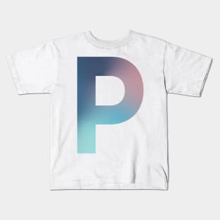 Gradient Letter P Initial Alphabet Kids T-Shirt